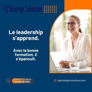 Le leadership n’est pas inné — il se construit.
Et cela commence au cœur de votre équipe. ✨

Former vos employés, c’est :
✅ Renforcer leur confiance
✅ Développer leur capacité à gérer des équipes diversifiées
✅ Assurer une succession solide
✅ Favoriser la rétention des talents

Nos programmes RH s’adaptent à vos besoins, à votre culture et à vos équipes multiculturelles.

👉 Envoyez-nous un message pour découvrir nos solutions.

#IQStrategicSolutions
#RessourcesHumaines #Leadership #Formation #DéveloppementDesCompétences #GestionRH #Talents #CultureDentreprise #ÉquipesMulticulturelles #ConsultanteRH